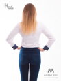 VERSABE Fehér női ing pontozott szegéllyel Slim-Fit VS-DK1610