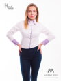 Fehér női ing virágos gallérral Slim-Fit VS-DK1611
