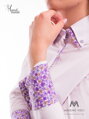 Fehér női ing virágos gallérral Slim-Fit VS-DK1611
