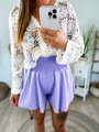 Világos lila női nyári rövidnadrág