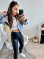 Bőr női magas derekú fekete leggings 