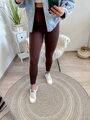 Női bőr leggings gyönyörű barna színben