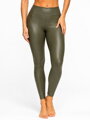 Khaki bőr női leggings