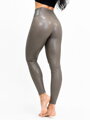 Szürke bőr leggings gumis derekú
