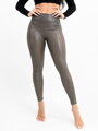Szürke bőr leggings gumis derekú