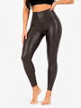 Stílusos barna bőr leggings nőknek