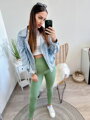 Női sportos leggings zöld színben