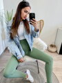 Női sportos leggings zöld színben