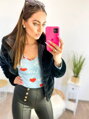 Kényelmes női body LOVE kék