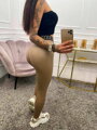 Bőr hatású női leggingsz TR1803 camel