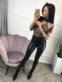 Női fényes leggings fekete két mintában