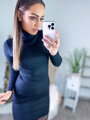 Garbós nyakú női ruha fekete