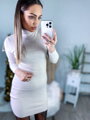 Elegáns női szűk ruha vajszinű