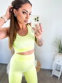 Női kényelmes szett FITNESS neonsárga
