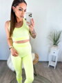 Női kényelmes szett FITNESS neonsárga