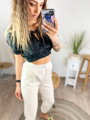 Sportos-elegáns női nadrág fehér színben