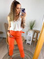 Elegantné nohavice v žiarivej oranžovej farbe