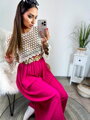 Redőzött női nadrág  HOT PINK 
