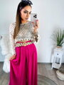 Redőzött női nadrág  HOT PINK 