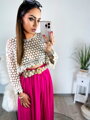 Redőzött női nadrág  HOT PINK 