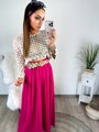 Redőzött női nadrág  HOT PINK 