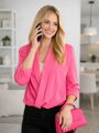 Női blézer rózsaszín színben