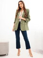 Dámske elegantné sako 9709 khaki zelené