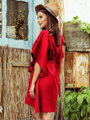 Női ünnepi ruha oversize 287-3 piros