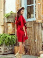 Dámske spoločenské šaty oversize 287-3 červené