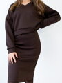 Čokoládové dámske šaty s mikinou 