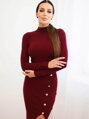 Bordázott bordó női ruha ZS1173