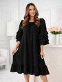 Dámske čierne letné šaty s volánmi