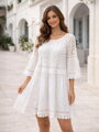 Biele letné čipkované šaty 