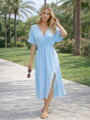 Dámske letné babyblue midi šaty 