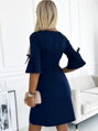 Dámske šaty s rozšírenými rukávmi 217-8 námornícka modrá 