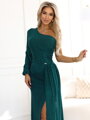 Elegantné smaragdové 658-2 spoločenské šaty 