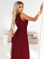 Dámske dlhé trblietavé bordo šaty 656-1