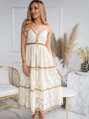 Madeira nyári ruha fehér színben, arany részletekkel