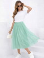 Tüllzöld midi szoknya
