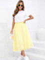 Női tüll midi szoknya sárga színben