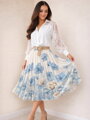 Dámska kvetinová plisovaná sukňa