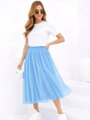 Stílusos kék tüll midi szoknya