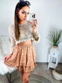 Trendy mini sukňa v broskyňovej farbe 