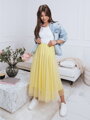 Női tüll midi szoknya sárga színben