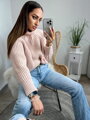 Női tokos crop-top pulóver