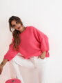 Kényelmes női pulóver SW201-24 rózsaszín