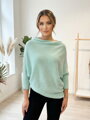 Asymetrický dámsky mentolový sveter