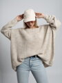 Oversize női pulóver COCO BEIGE 