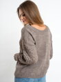 Kényelmes kötött pulóver HESS mocca