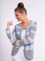 Női kötött pulóver ROSSIE bézs+szürke+kék